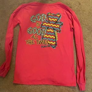 God is Good All the Time Girlie Girl Originals Long Sleeved Tee